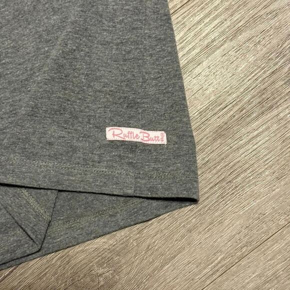 Ruffle Butts Girls Gray Long Sleeve Top Size 5 Ruffle Cuff Tee Shirt - Picture 4 of 8